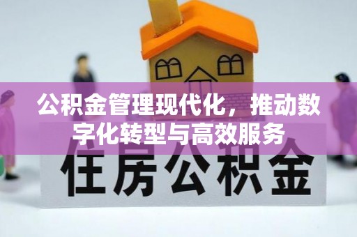 泉州公积金管理现代化，推动数字化转型与高效服务